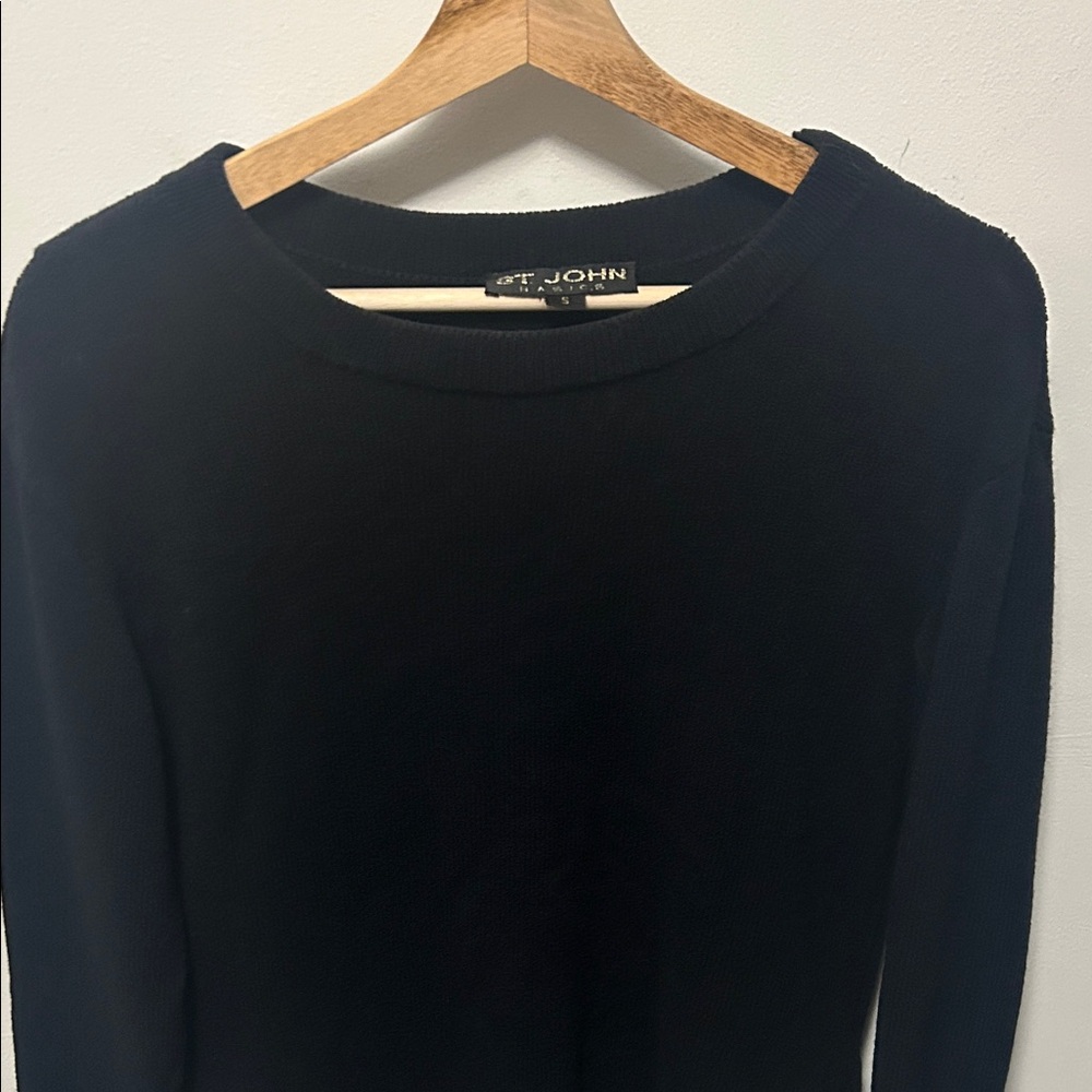 St. John Black Crewneck Knit Sweater